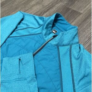 REI Running Jacket Women XL Blue Quilted Full Zip Lightweight Performance Layer